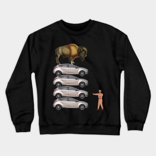 Car Climber 2 | Animal on Car | Funny Animal | Car Lover Crewneck Sweatshirt